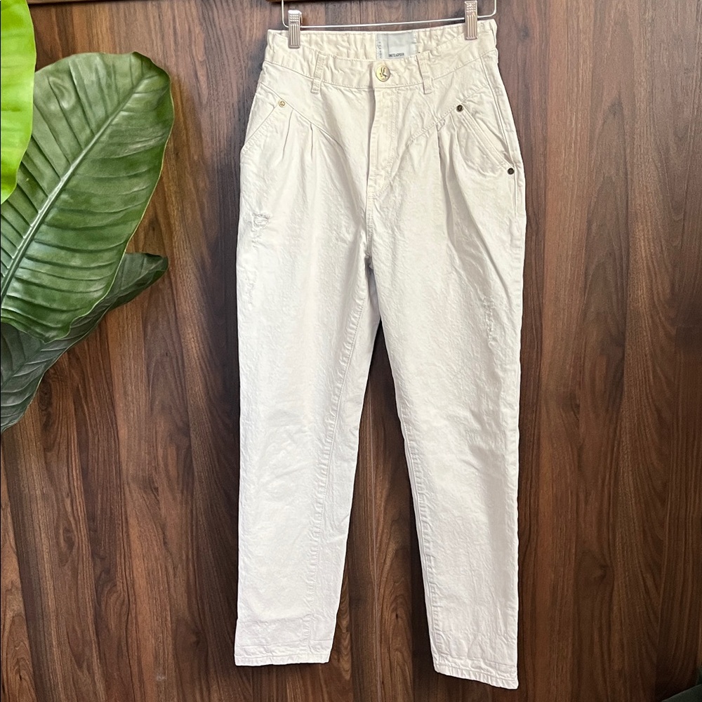 OneTeaspoon Cream High-Waisted Pants